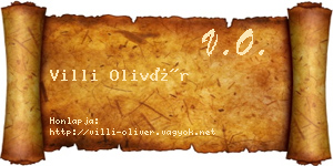 Villi Olivér névjegykártya